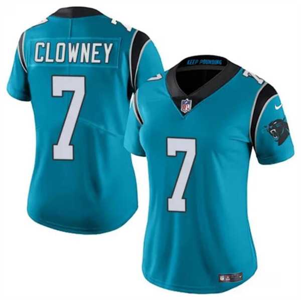 Womens Carolina Panthers #7 Jadeveon Clowney Blue Stitched Jersey Dzhi->women nfl jersey->Women Jersey